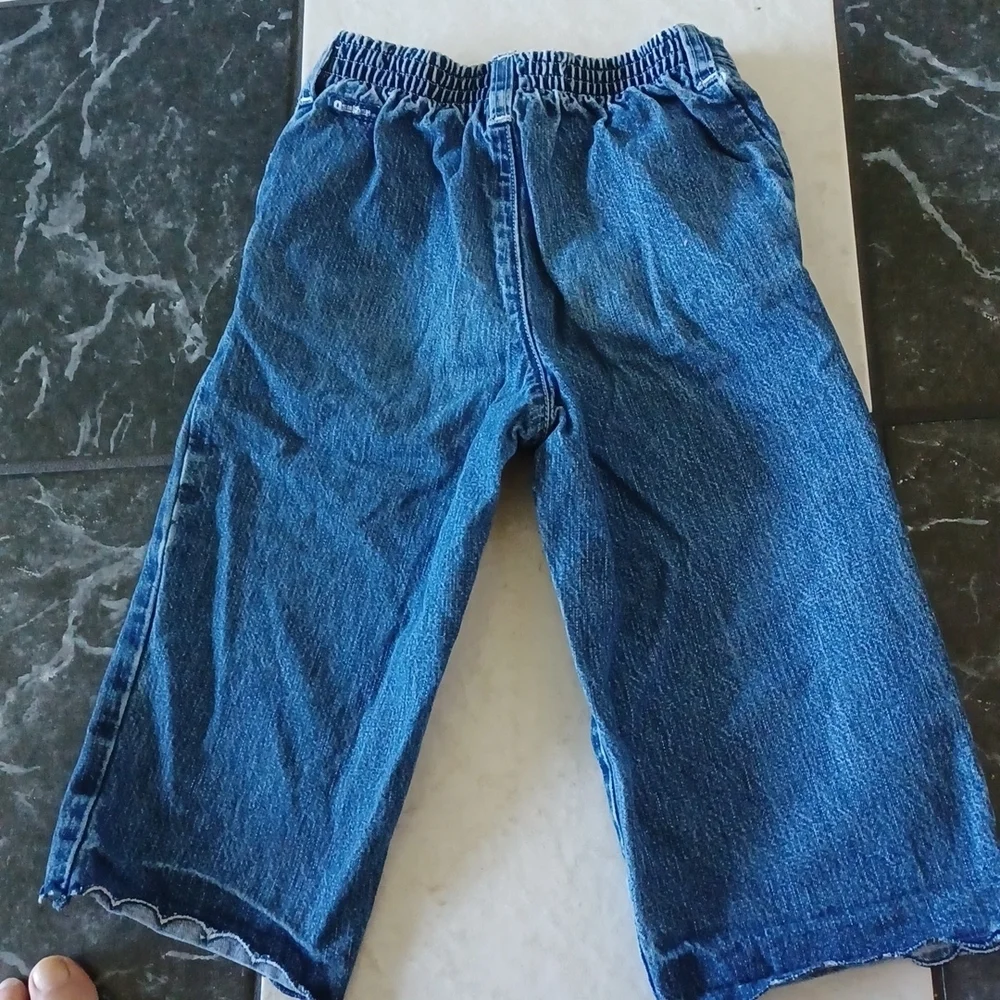 Oshkosh embroidered crop jeans sz 6, blue & purple flowers